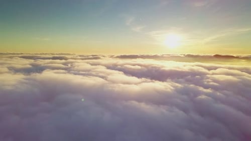 Aerial View of Clouds at Sunrise