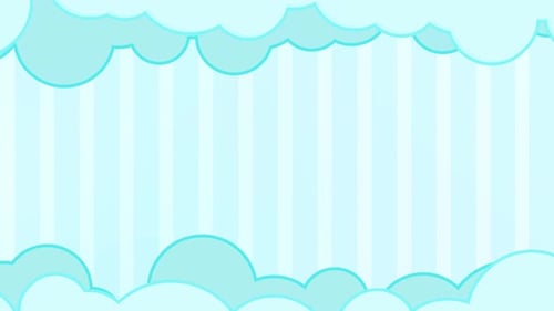 Animated Flat Design Sky Background with Looping Clouds