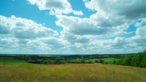 Rural landscape with clouds