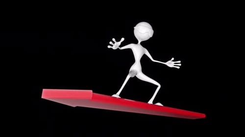 Flèche 3D de dessin animé en boucle avec Alpha