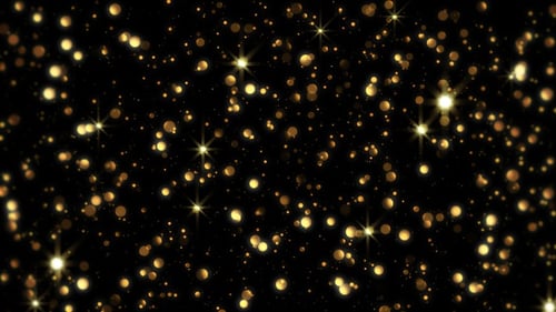 Shimmering Golden Dust Particles Celebration Background Loop