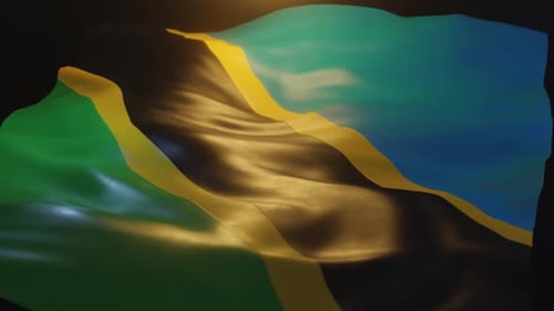 Seamless Loop of Realistic Tanzania Flag Waving