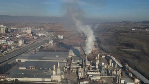 Vue aérienne de l'usine