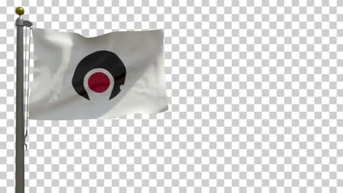 Realistic Waving Flag with Abstract Geometric Logo