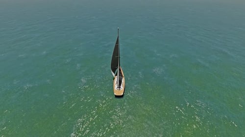 Sailing Boat On Blue Sea