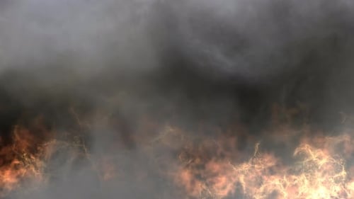 Turbulent Clouds with Fiery Energy Loop Background