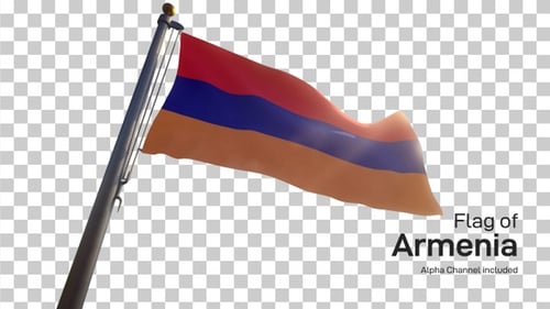 Realistic Waving Flag of Armenia Animation