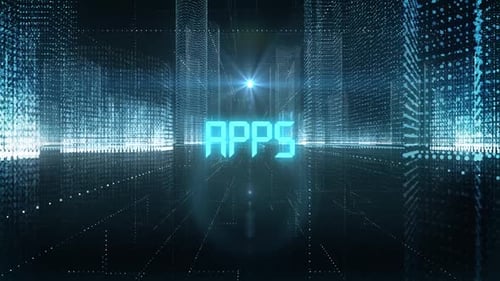 Skyscrapers Digital City Tech Word Apps