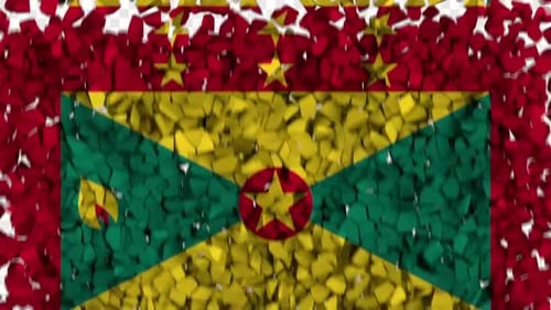 Grenada-Flagge Breaking Rocks Transition
