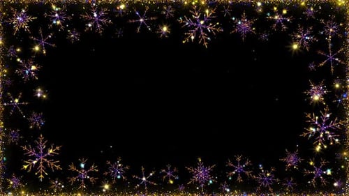 Sparkling Snowflakes Christmas Frame Overlay