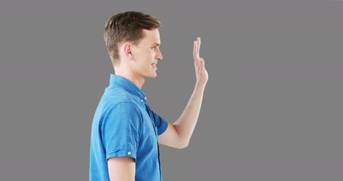 Man using digital screen