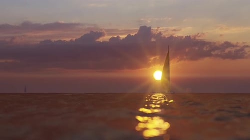 Divine Sunset Over The Ocean By Boat 1