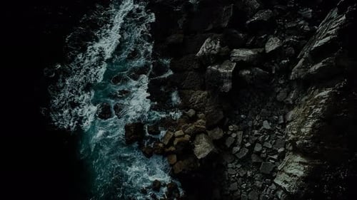 Storm Sea Cliff Aerial