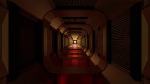 Endless Futuristic 3D Tunnel Flythrough Animation