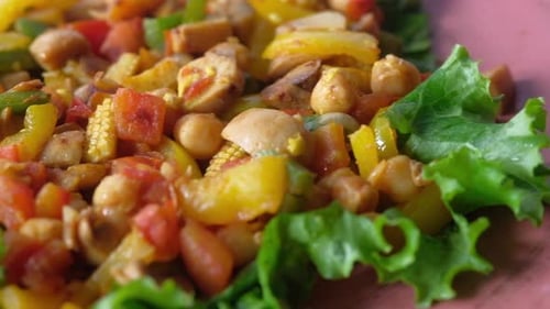 Colorful and Fresh Salad with Vegetables