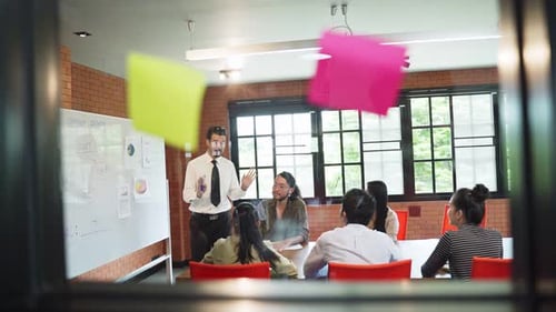 Diversity of young business people group have discussion meeting and brainstorming in office.