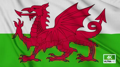 Waving Welsh Flag Animation Featuring the Red Dragon
