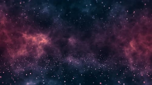 Colorful Space Nebula Animated Background with Drifting Particles