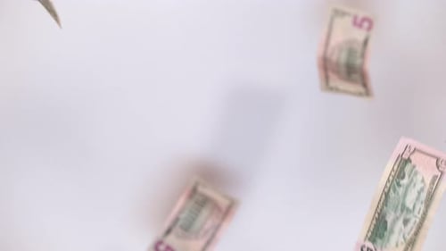 Falling dollar bills