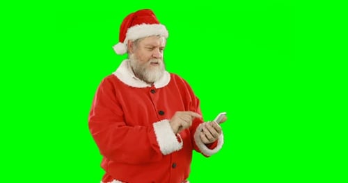 Santa claus using mobile phone