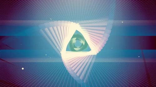 Flying Tunnel Triangle Light Retro 09 4K