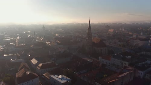 Aerial view of rooftops in Cluj-Napoca