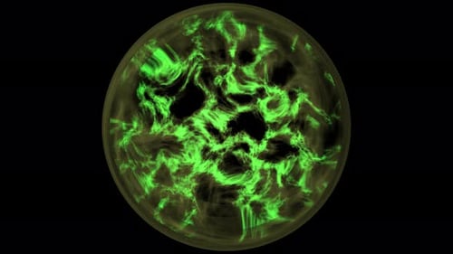 Animated Green Plasma Orb Abstract Loop Background