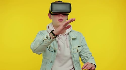 Young Adult Using Virtual Reality Headset