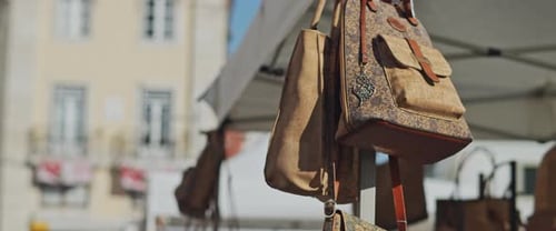 Bags for sale in an open air market