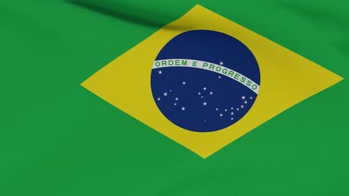 Realistic Waving Brazilian Flag with Fabric Texture