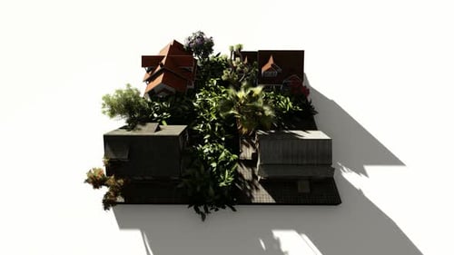 Construcción de aldea isométrica