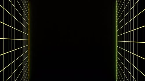 Futuristic Neon Grid Tunnel Background Loop