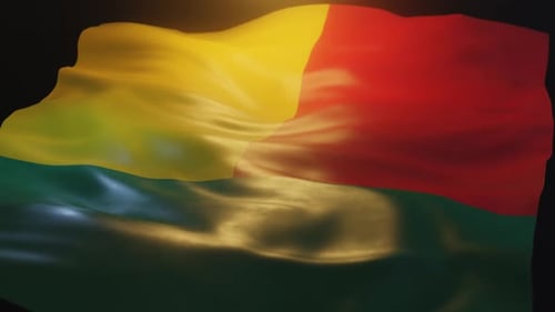 Dynamic Waving Flag Animation with Red, Yellow, Green