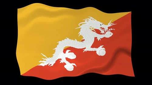 Waving Flag of Bhutan Loopable Animation