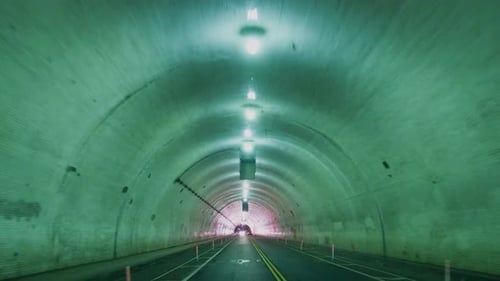 Driving Through Tunnel In Los Angeles