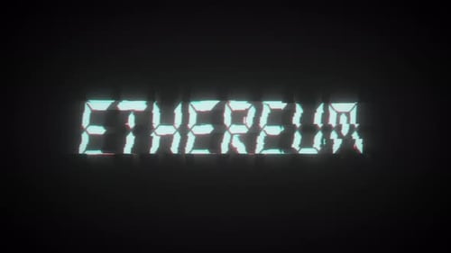 Ethereum-Inschrift auf schwarzem Hintergrund
