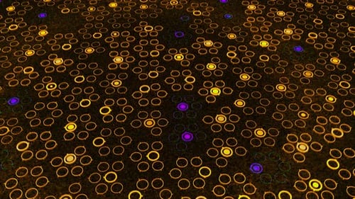 Glowing electronic pattern of moving dots