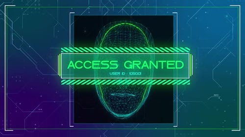 Face Recognition ai artificial intelligence cyber security access granted technology IOT network