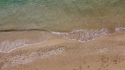 Beautiful Remote Beach with Crystal Clear Water Aerial View