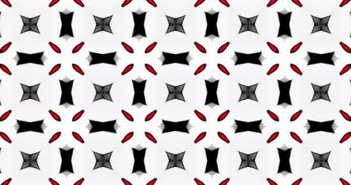 Seamless Morphing Geometric Red and White Kaleidoscopic Loop Background