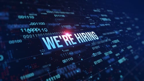 We're Hiring Digital Binary Code Background