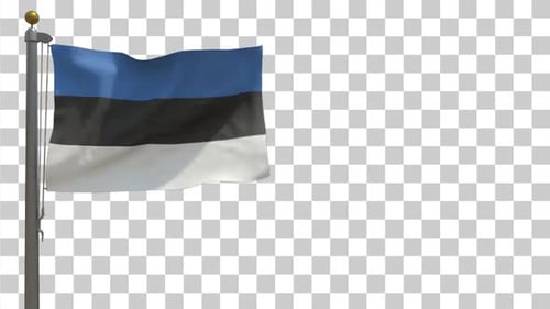 Estonia Flag Waving Seamless Loop with Alpha Channel