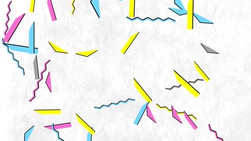 Dynamic Retro Memphis Style Abstract Shapes Loop