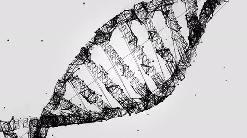 DNA Helix Strand Abstract en blanco y negro
