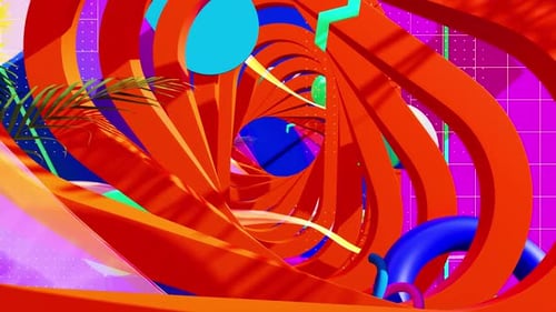 Colorful Abstract Geometric Tunnel Loop Animation