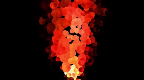 Abstract Upward Flowing Red Orange Bubbles Background
