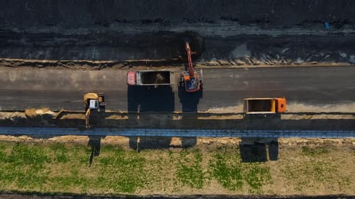 Bau einer Autobahn, einer Umgehungsstraße außerhalb der Stadt