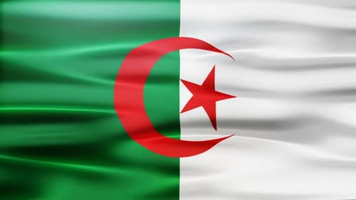 Realistic Waving Flag of Algeria Animation