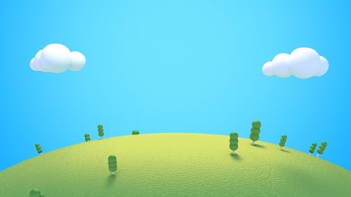 Cartoon Green Mountain