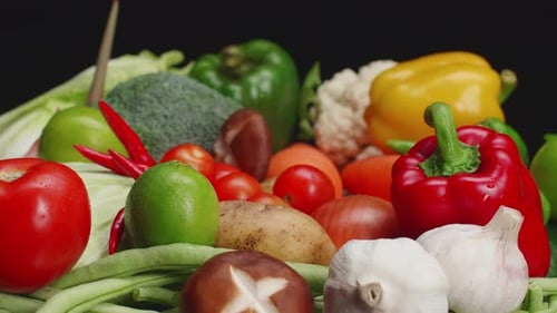 Fresh, Colorful Vegetables on Display